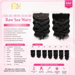 13X6 Wavy HD Swiss Frontal