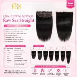 13X6 Straight HD Swiss Frontal