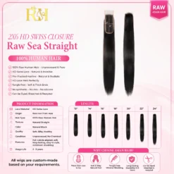 2X6 Straight HD Swiss Closure