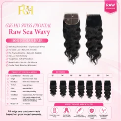 6X6 Wavy HD Swiss Closure