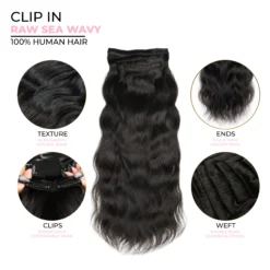 Alternative view of Raw Sea Wavy Clip-Ins