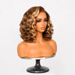 [PRE-ORDER] Ash Blonde Highlight Loose Wave HD Lace Short Wavy Wig - Image 3