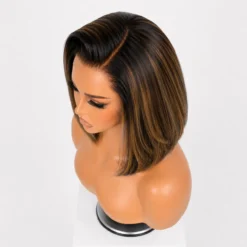 Alternative view of [PRE-ORDER] Blonde Highlight Blunt Cut Bob HD Lace Short Bob Wig