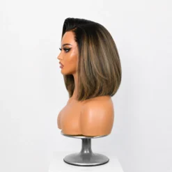 [PRE-ORDER] Blonde Highlight Blunt Cut Bob HD Lace Short Bob Wig - Image 4