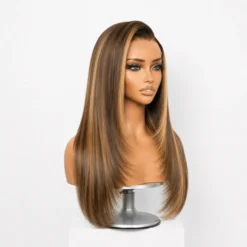 [Pre-Order] Blonde Highlight Butterfly Cut Layered Light Yaki Straight Closure HD Lace Wig - Image 4