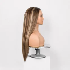 [Pre-Order] Blonde Highlight Butterfly Cut Layered Light Yaki Straight Closure HD Lace Wig - Image 9