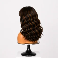[PRE-ORDER] Blonde Highlight Loose Wave Lace Wig with Bangs - Image 6