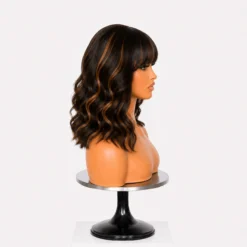 [PRE-ORDER] Blonde Highlight Loose Wave Lace Wig with Bangs - Image 5
