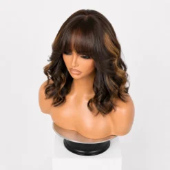 Alternative view of [PRE-ORDER] Blonde Highlight Loose Wave Lace Wig with Bangs