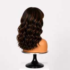 [PRE-ORDER] Blonde Highlight Loose Wave Lace Wig with Bangs - Image 7