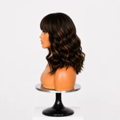 [PRE-ORDER] Blonde Highlight Loose Wave Lace Wig with Bangs - Image 4