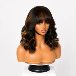 [PRE-ORDER] Blonde Highlight Loose Wave Lace Wig with Bangs - Image 3