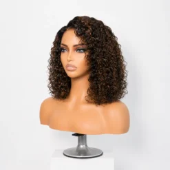 Alternative view of [Pre-Order] Brown Highlight 5x5 HD Lace Closure Water Wave Human Hair Wig