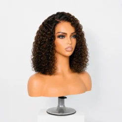[Pre-Order] Brown Highlight 5x5 HD Lace Closure Water Wave Human Hair Wig - Image 3
