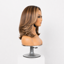 [Pre-Order] Brown Highlight Short Layered Bob Wig 5x5 Closure Lace Wig - Image 5
