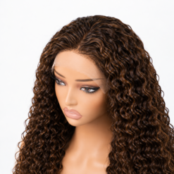 Alternative view of [Pre-Order] Brown Highlights Funmi Curly HD Lace Closure Wig
