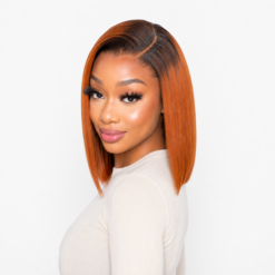 [Pre-Order] Ginger Ombre HD Lace Closure Blunt Cut Bob Human Hair Wig - Image 12