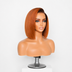 [Pre-Order] Ginger Ombre HD Lace Closure Blunt Cut Bob Human Hair Wig - Image 4