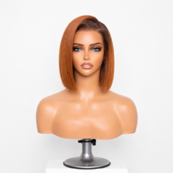 [Pre-Order] Ginger Ombre HD Lace Closure Blunt Cut Bob Human Hair Wig