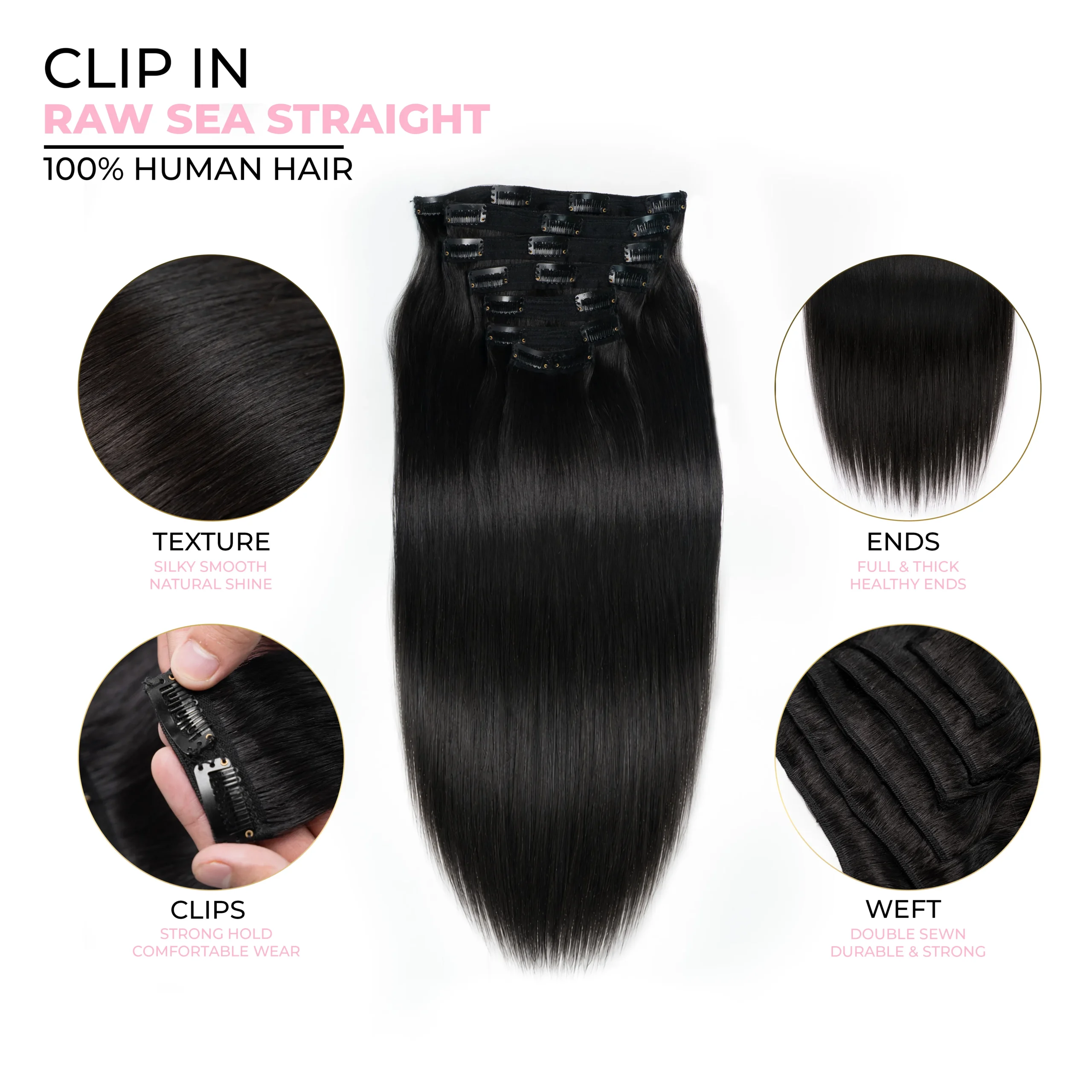Raw Sea Straight Clip-Ins - Image 2