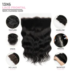 Alternative view of 13X6 Wavy HD Swiss Frontal