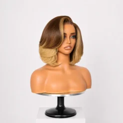 [PRE-ORDER] Honey Blonde Highlight Blowout Layered Bob 5x5 HD Lace Closure Wig - Image 3