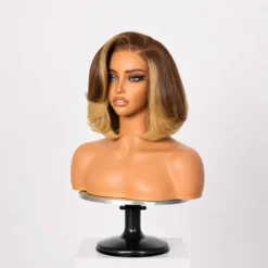 [PRE-ORDER] Honey Blonde Highlight Blowout Layered Bob 5x5 HD Lace Closure Wig - Image 4