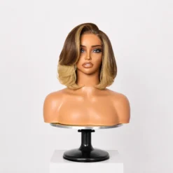 [PRE-ORDER] Honey Blonde Highlight Blowout Layered Bob 5x5 HD Lace Closure Wig