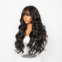 [Pre-Order] Loose Body Wave Closure HD Lace Human Hair Wig with Bangs Pre-Cut Lace - Image 3
