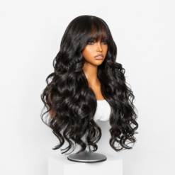 [Pre-Order] Loose Body Wave Closure HD Lace Human Hair Wig with Bangs Pre-Cut Lace - Image 4
