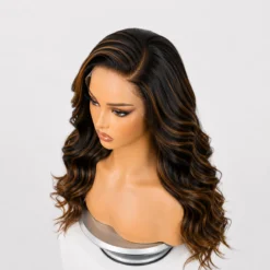 [Pre-Order] Ombre Brown Natural Black Loose Wave HD Lace Wig Human Hair - Image 10