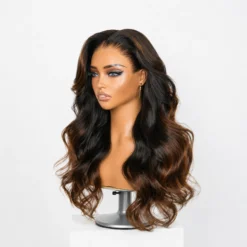 Alternative view of [Pre-Order] Ombre Brown Natural Black Loose Wave HD Lace Wig Human Hair