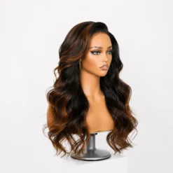 [Pre-Order] Ombre Brown Natural Black Loose Wave HD Lace Wig Human Hair - Image 4