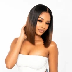 [PRE-ORDER] Ombre Brown Silky Blunt Cut Bob 5x5 HD Lace Closure Wig - Image 9