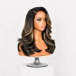 [Pre-Order] Honey Blonde Highlight Layered Cut HD Lace Human Hair Wig - Image 3
