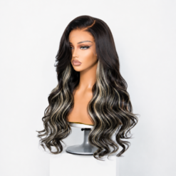 [Pre-Order] Platinum Blonde Highlight Loose Body Wave Closure HD Lace Wig - Image 3