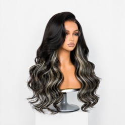 [Pre-Order] Platinum Blonde Highlight Loose Body Wave Closure HD Lace Wig - Image 4
