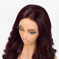 [Pre-Order] Rich Dark Plum Body Wave 5x5 HD Lace Closure Human Hair Wig - Image 10