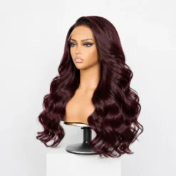 Alternative view of [Pre-Order] Rich Dark Plum Body Wave 5x5 HD Lace Closure Human Hair Wig