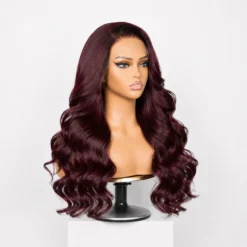 [Pre-Order] Rich Dark Plum Body Wave 5x5 HD Lace Closure Human Hair Wig - Image 3