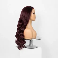 [Pre-Order] Rich Dark Plum Body Wave 5x5 HD Lace Closure Human Hair Wig - Image 8