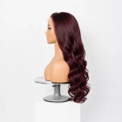 [Pre-Order] Rich Dark Plum Body Wave 5x5 HD Lace Closure Human Hair Wig - Image 9