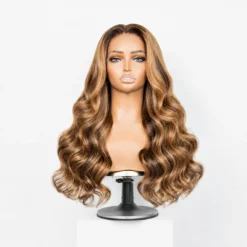 [PRE-ORDER] Warm Tone Brown with Blonde Highlights Loose Wave 5x5 HD Closure Lace Wig