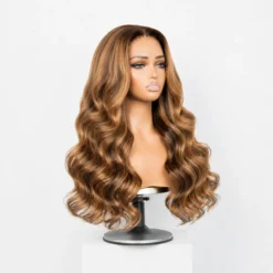 [PRE-ORDER] Warm Tone Brown with Blonde Highlights Loose Wave 5x5 HD Closure Lace Wig - Image 4
