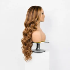 [PRE-ORDER] Warm Tone Brown with Blonde Highlights Loose Wave 5x5 HD Closure Lace Wig - Image 9